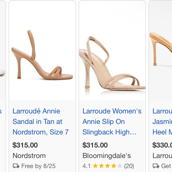 Larroude Nude Strappy Heels - Picture 16 of 16